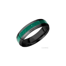 Zirconium with Polish Finish and Malachite Inlay
