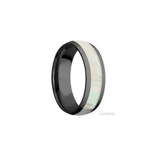 Zirconium with Polish Finish and Freshwater Mother of Pearl Inlay