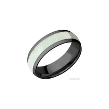 Zirconium with Polish Finish and Freshwater Mother of Pearl Inlay