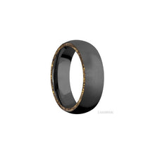 Zirconium with Bead Finish and Alaskan Gold Nugget Inlay