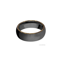 Zirconium with Bead Finish and Alaskan Gold Nugget Inlay