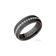 Zirconium with Satin Finish and 14K Rose Gold Inlay