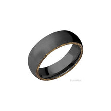 Zirconium with Bead Finish and Alaskan Gold Nugget Inlay