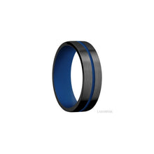 Zirconium with Satin Finish and Royal Blue Inlay and Royal Blue