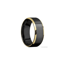 Zirconium with Satin Finish and 14K Yellow Gold Inlay
