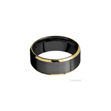 Zirconium with Satin Finish and 14K Yellow Gold Inlay