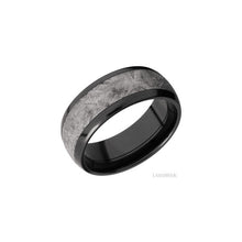 Zirconium with Polish Finish and Desert Iron Wood Inlay