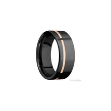 Zirconium with Machine , Machine Finish and 14K Rose Gold Inlay