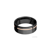 Zirconium with Machine , Machine Finish and 14K Rose Gold Inlay