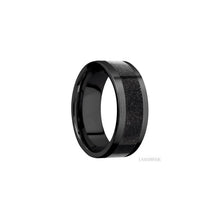 Zirconium with Satin Finish and Dinosaur Bone Black Inlay
