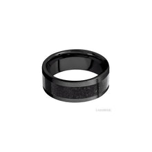 Zirconium with Satin Finish and Dinosaur Bone Black Inlay