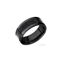 Zirconium with Satin Finish and Dinosaur Bone Black Inlay