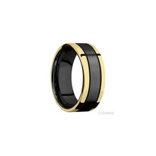 Zirconium with Satin Finish and 14K Yellow Gold Inlay
