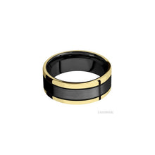 Zirconium with Satin Finish and 14K Yellow Gold Inlay