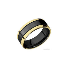 Zirconium with Satin Finish and 14K Yellow Gold Inlay