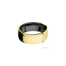 14K Yellow Gold with Hammer , Polish Finish and Zirconium
