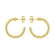 14K Bead Hoops