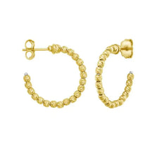 14K Bead Hoops