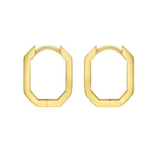 14K Hexagon Hoops
