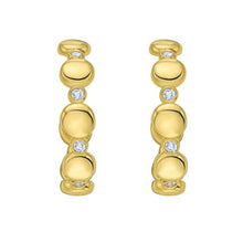 14K Diamond Bauble Hoops