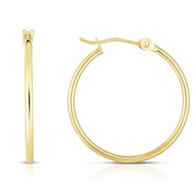 14K Gold 1.5x25mm Hoops
