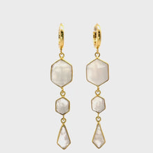 Elegant Gold and White Earrings - Gold Vermeil