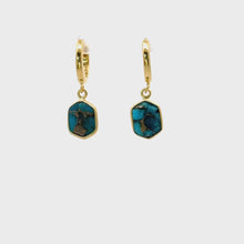 Turquoise Drop Earrings In 18k Gold Vermeil