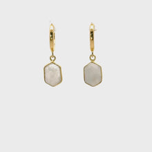 Elegant Rainbow Moonstone Earrings In Gold Vermeil